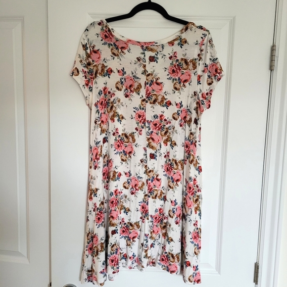 Floral A-line Shirt Dress, Size L - Picture 3 of 6